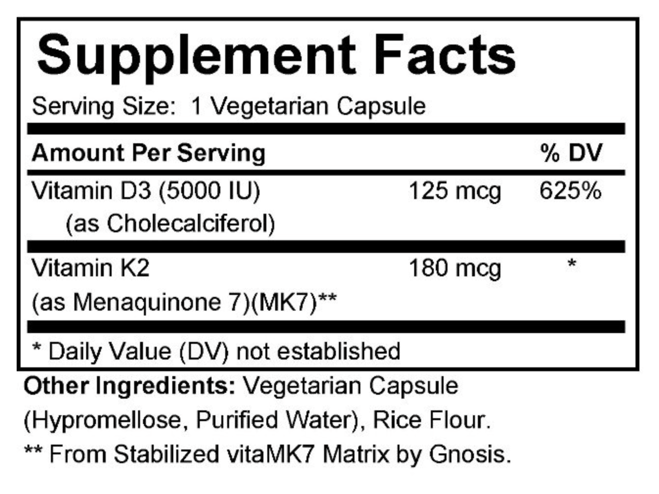 Vitamin D3 + K2